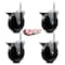Service Caster 5 Inch Phenolic Wheel Swivel 58 Inch Threaded Stem Caster Set with Brake SCC SCC-TS20S514-PHS-PLB-58212-4 - alternate 3